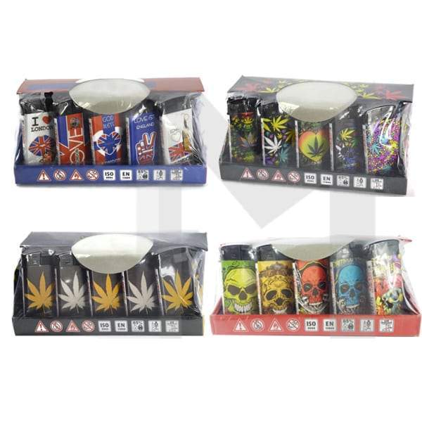 4Smoke Refillable Flat Printed Lighters 25 Pack – XHD8111