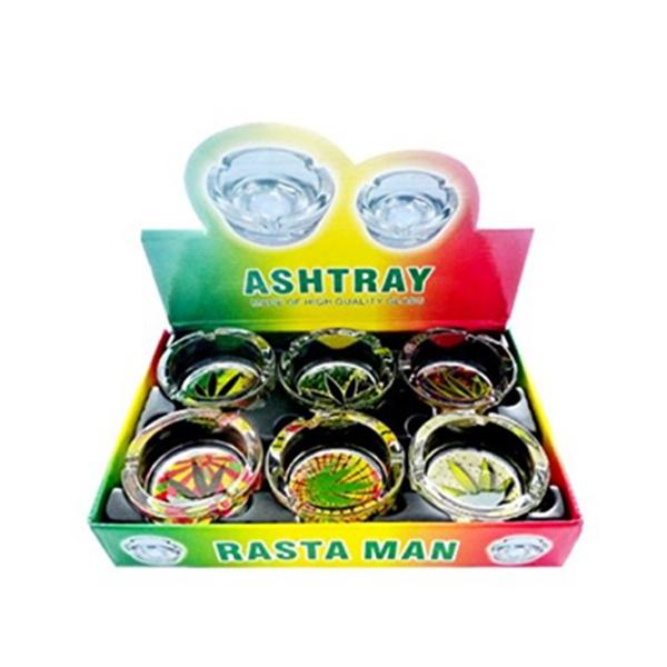 6 X Rasta Man Glass Ash Trays – DK3055-1